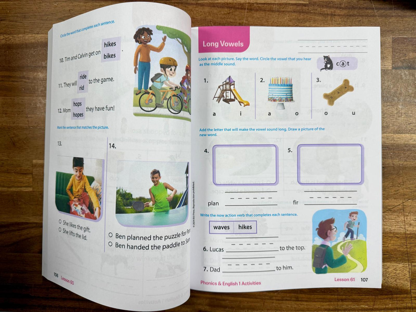 BJU Phonics & English 1 Fifth Ed Set of 3 - Very Good & Clean