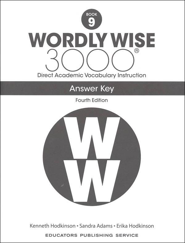 Wordly Wise 3000 Book 9 4th Ed Answer Key - Condition GOOD & CLEAN