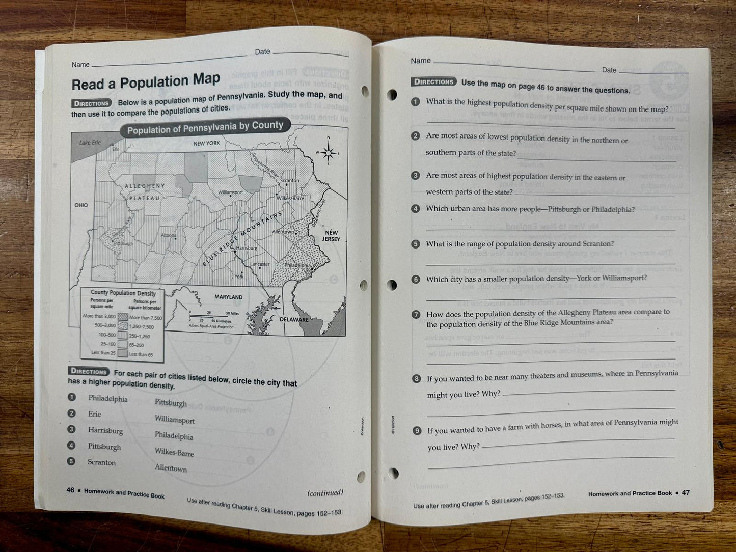 Harcourt Social Studies States & Regions Gr 4 Textbook & Workbook