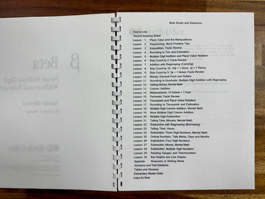 Math-U-See Beta Teacher Manual & DVD Set 2004 Ed - Good