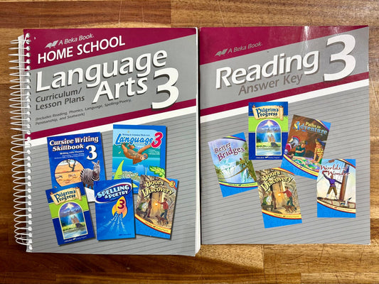 Abeka Language Arts 3 Set: Lesson Plans & Reading Answer Key