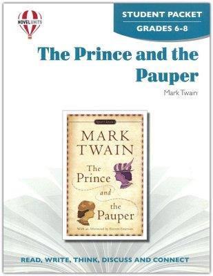 Novel Units The Prince and the Pauper Student Packet Gr 6-8 - Condition GOOD & CLEAN