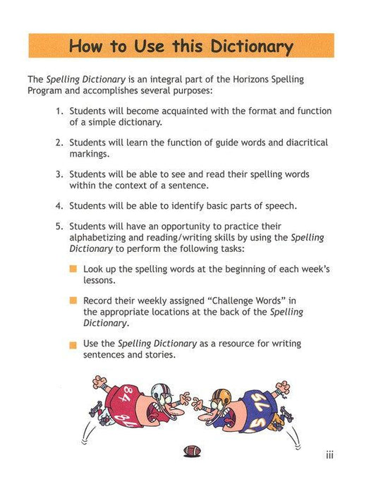 AOP Horizons Spelling & Vocabulary Dictionary Gr 3 - Condition GOOD & CLEAN