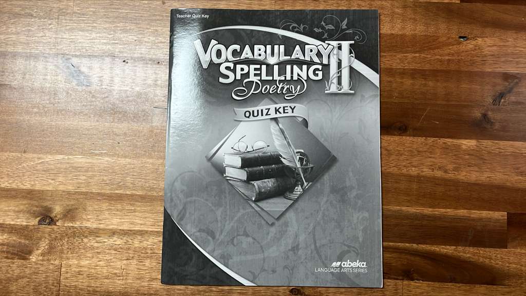 Abeka Vocabulary Spelling Poetry II Key Set 6 Ed - VG