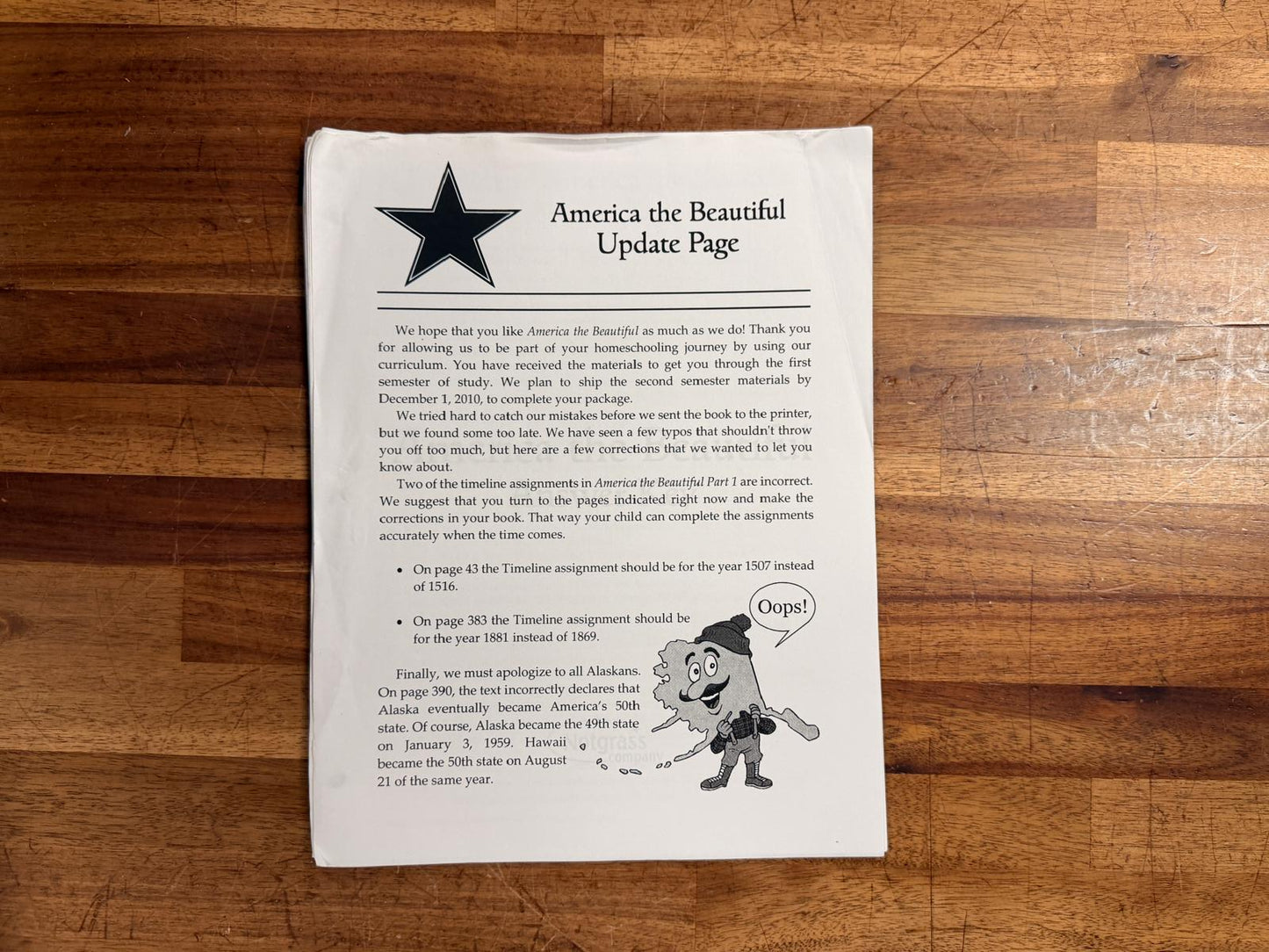 Notgrass America the Beautiful Parts 1 & 2 w/ Answer Key