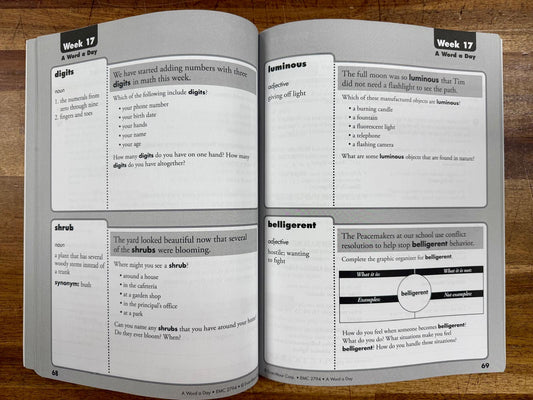 Evan-Moor A Word a Day Grade 4 Workbook - Good & Clean