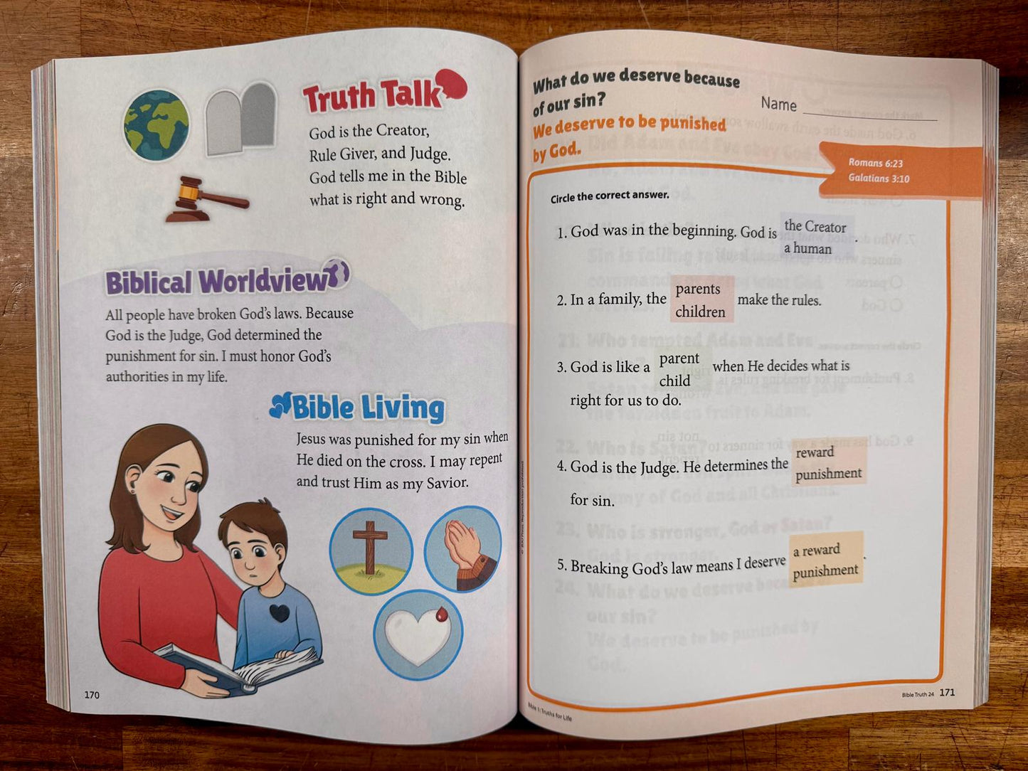 BJU Bible 1 Truth for Life Worktext & Assessments - Like New