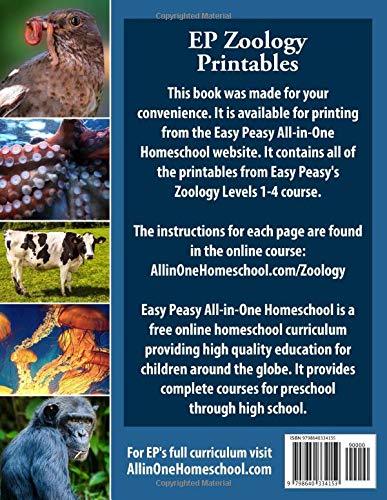 EP Zoology Printables Levels 1-4 (Condition - GOOD)
