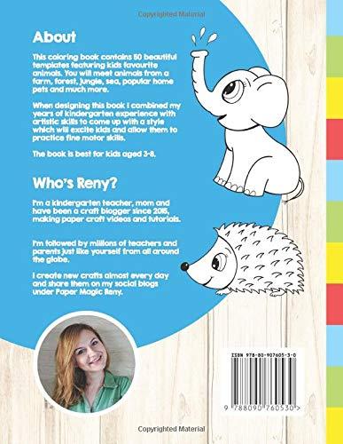 50 Cute Animals: Coloring book for kids by Reny