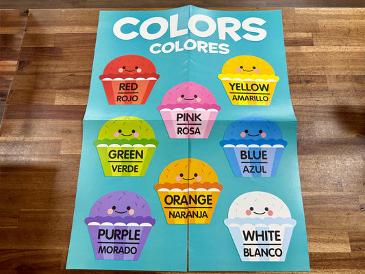 Teaching Tree Posters of 2: Colors & Shapes Eng & Spanish