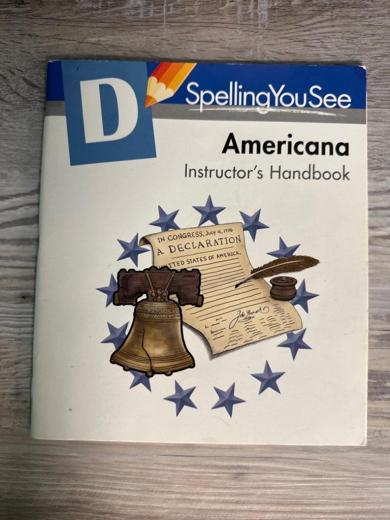 Spelling You See D Americana Instructor's Handbook — additional copy