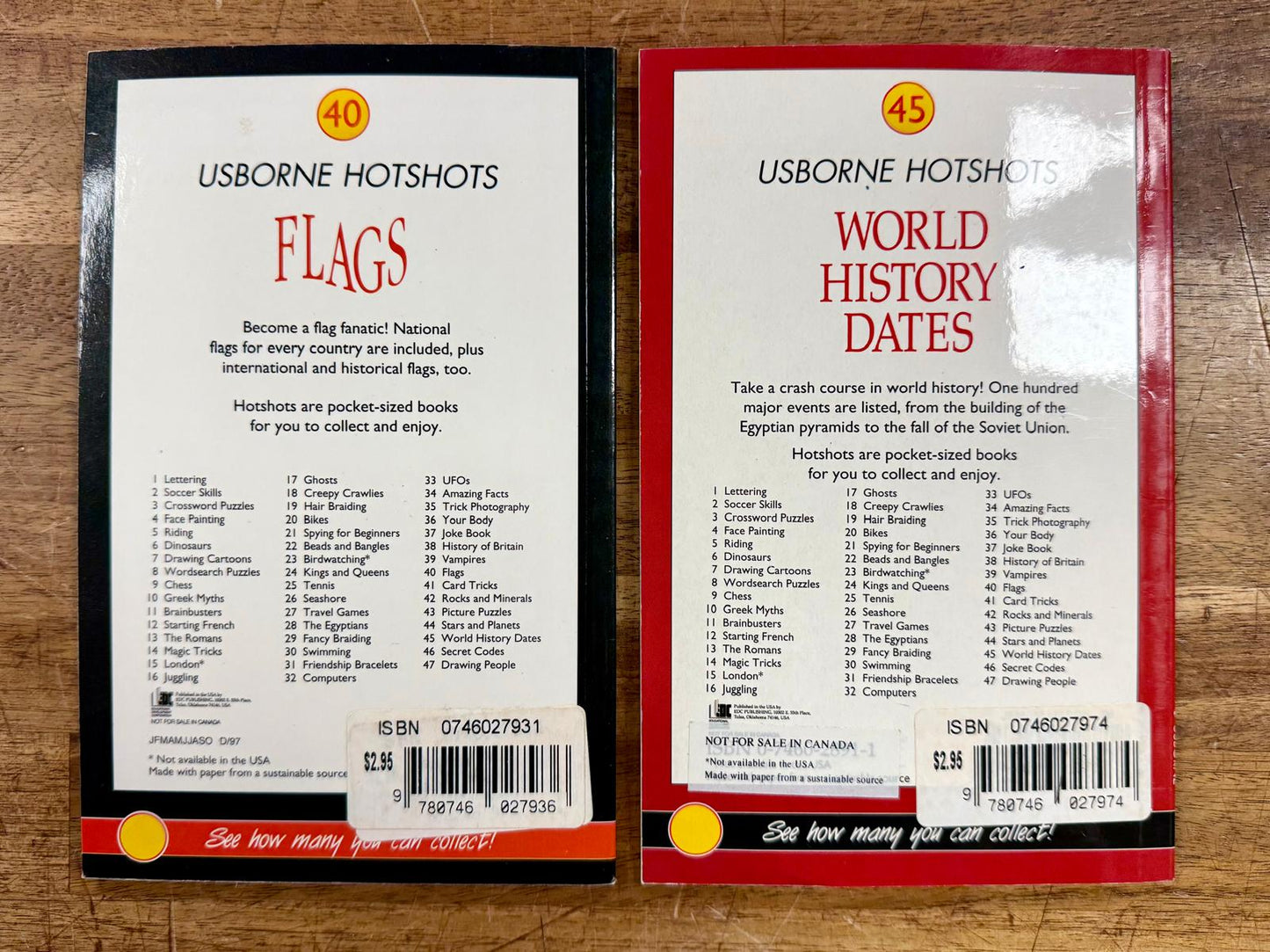 Usborne Hotshots Set: Flags & World History Dates - Good & Clean
