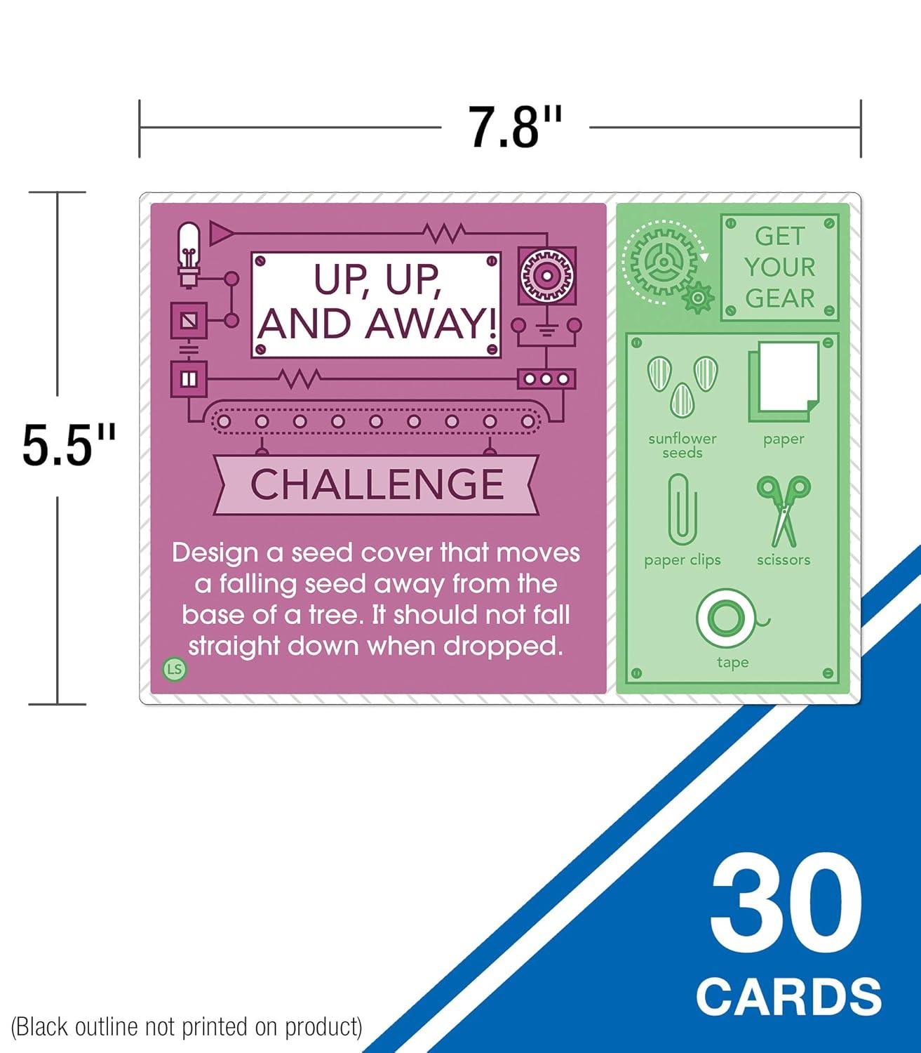 Carson Dellosa Stem Challenges Learning Cards Kit, 30 Science Projects, Stem Kits for Kids Ages 8-12 (NEW)