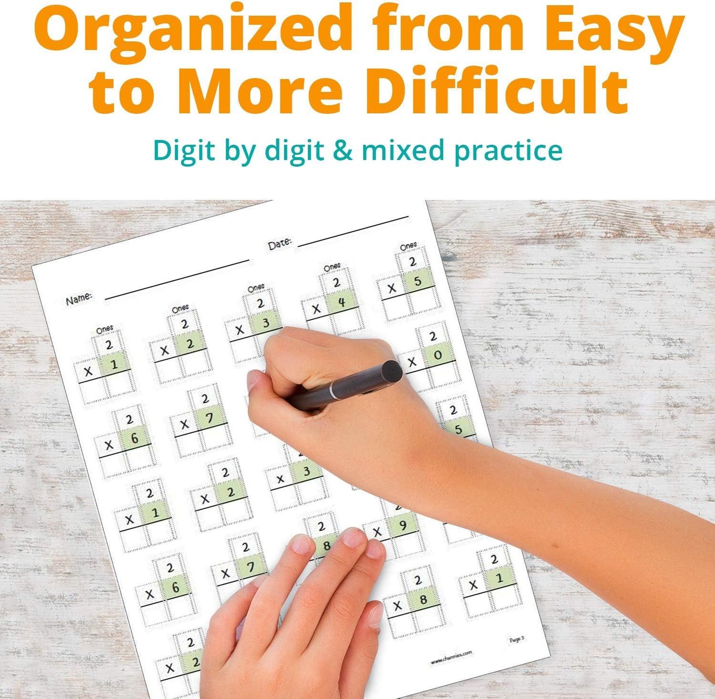 Channie's One Page A Day Single Digit Multiplication