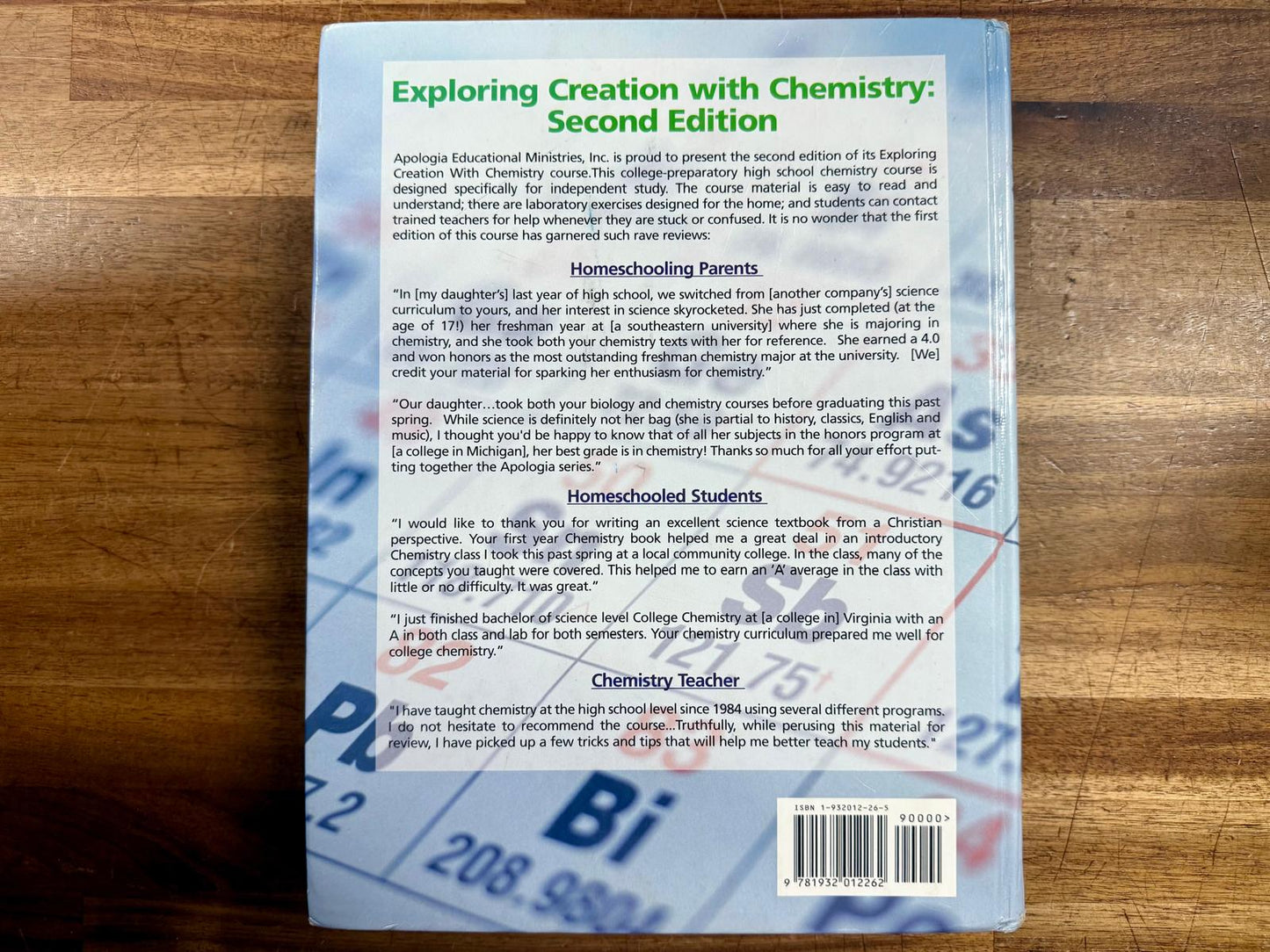 Apologia Exploring Creation w. Chemistry 2nd Ed Textbook