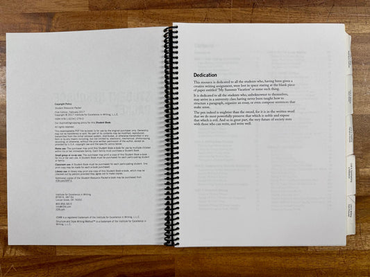 IEW Student Resource Packet 1st Ed - Good & Clean