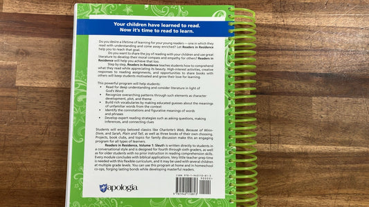 Readers in Residence Vol 1 Debra Bell Student Text/Workbook