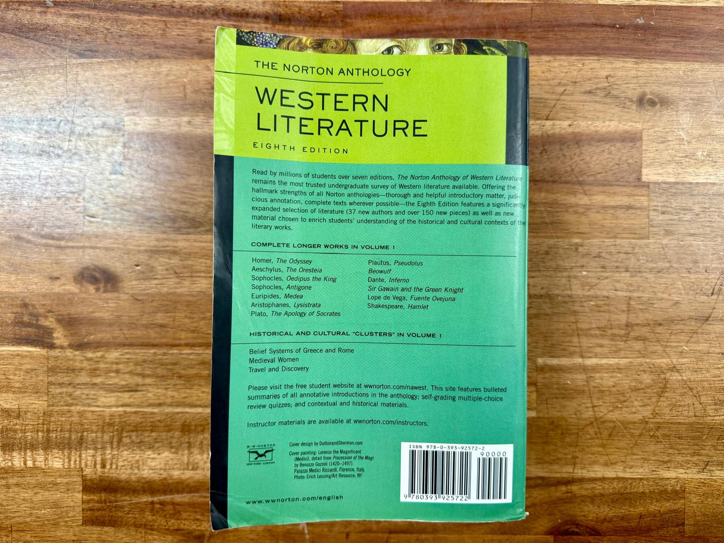 The Norton Anthology of Western Literature 8th Ed Vol. 1 - Good