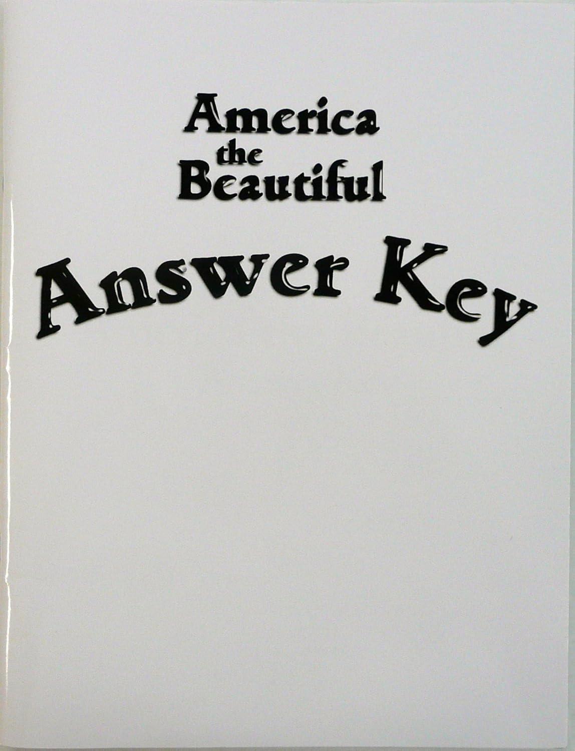 Notgrass America the Beautiful Answer Key - CONDITION Good & Clean