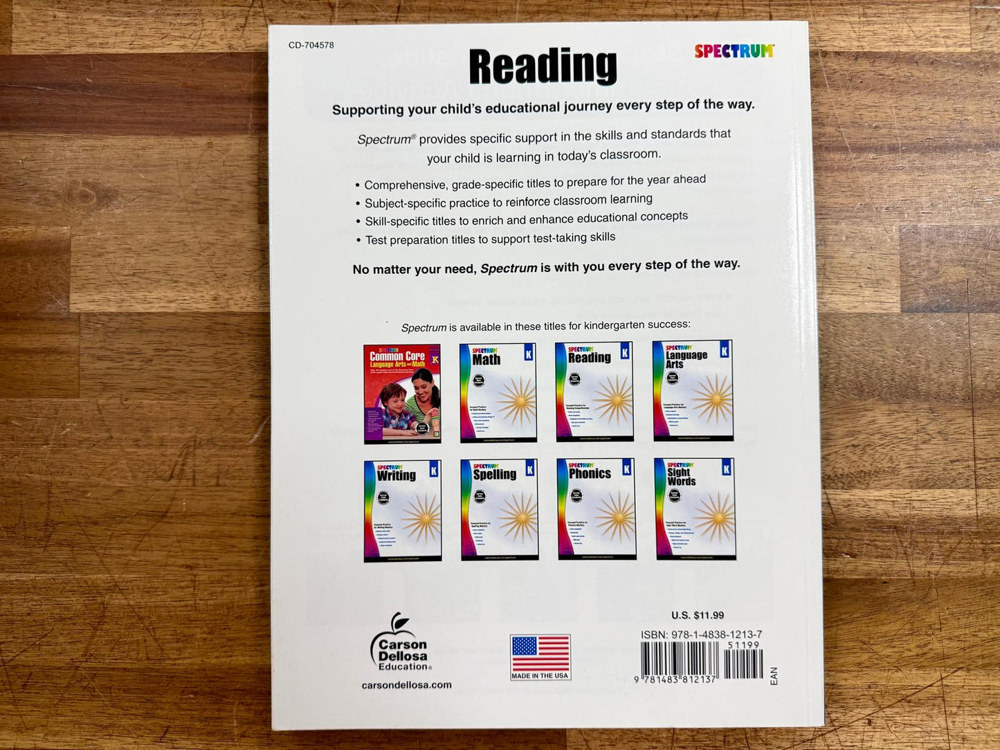 Spectrum Reading Comprehension Kindergarten Workbook Ages 5-6