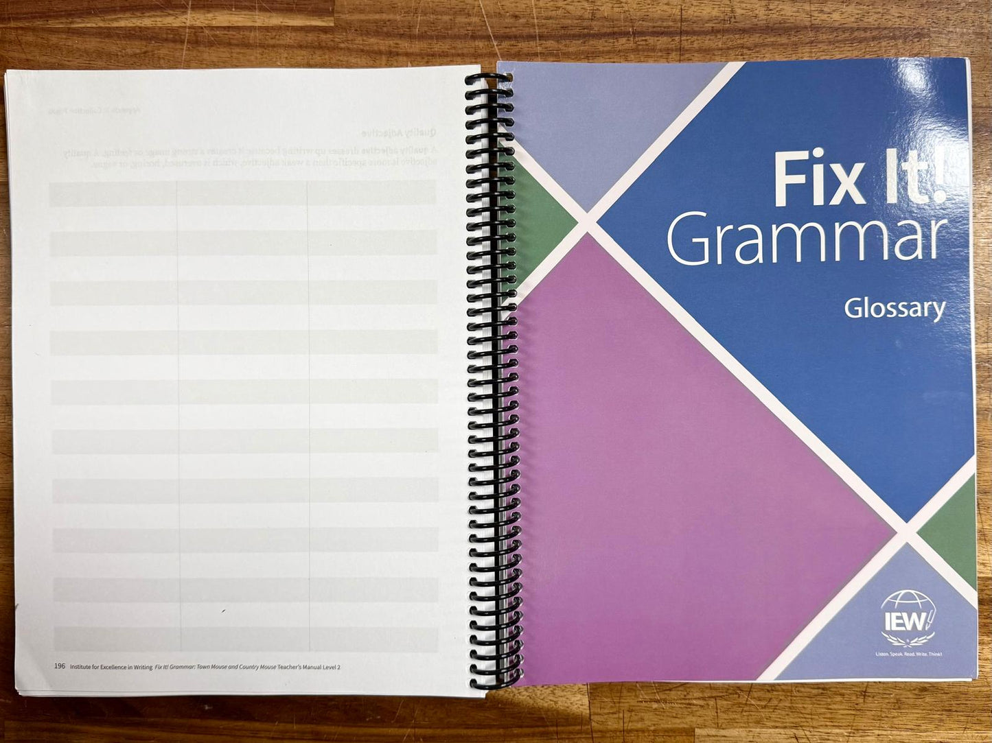Fix It Grammar: Town Mouse & Country Mouse Teacher Manual Lvl 2