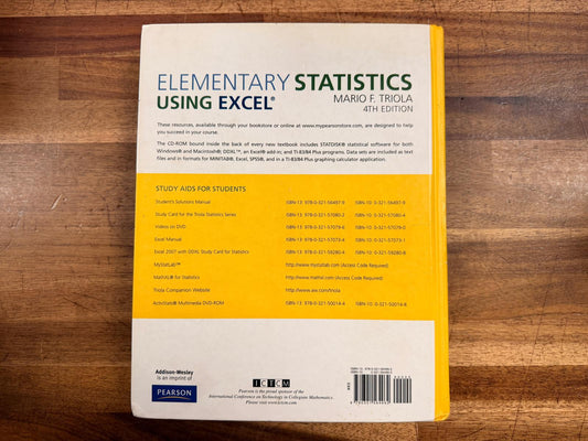 Elementary Statistics Using Excel 4th Ed