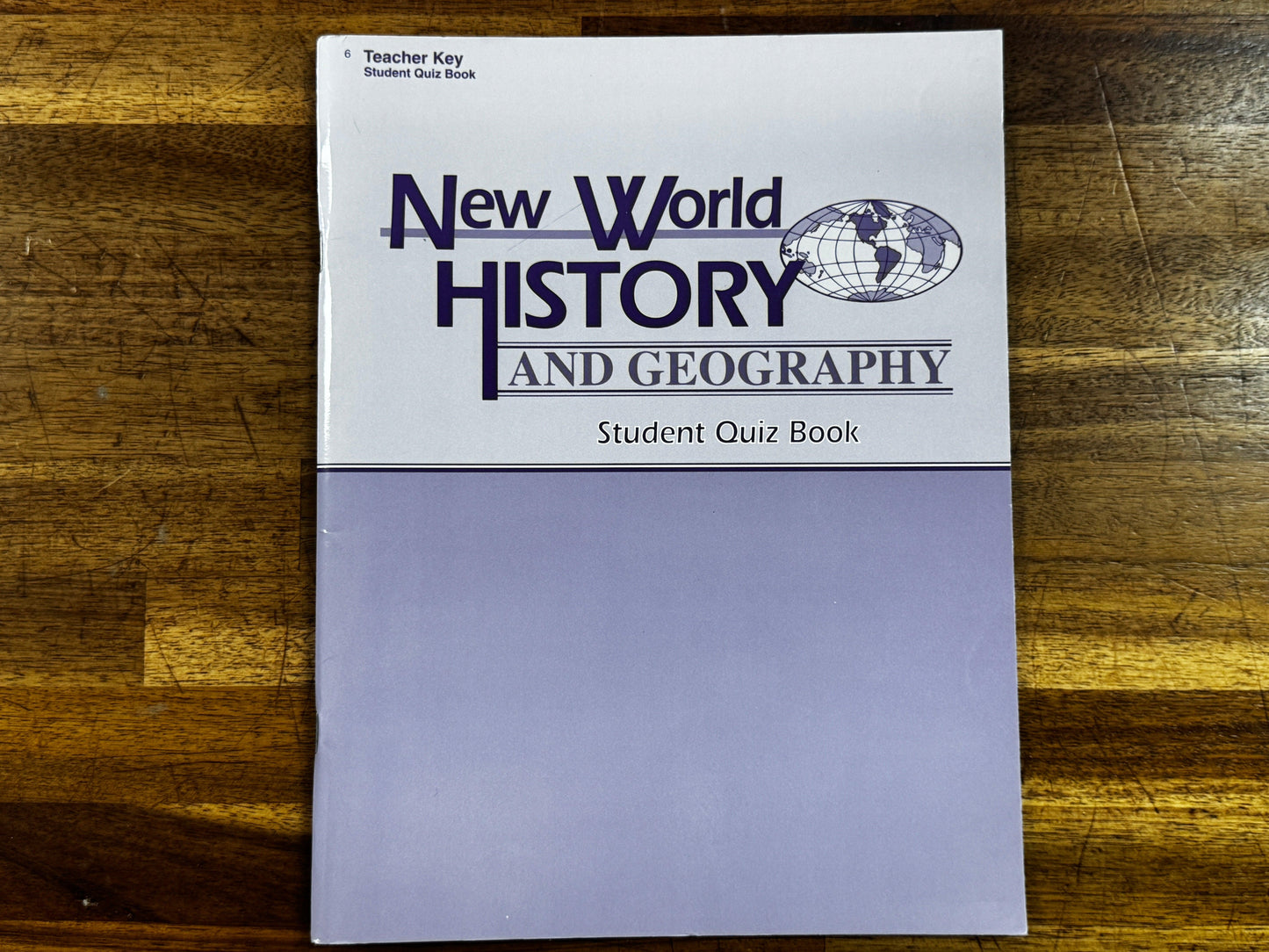ABEKA New World History and Geography Student Quiz Book Teacher Key - USED