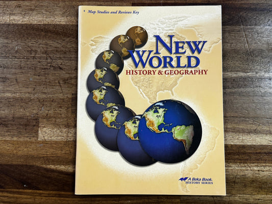 ABEKA New World History and Geography 2001 Map Studies & Reviews Key - USED