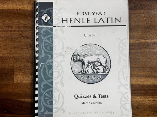 Memoria Press First Year Henle Latin Units I-II Quizzes & Tests - Condition GOOD & CLEAN