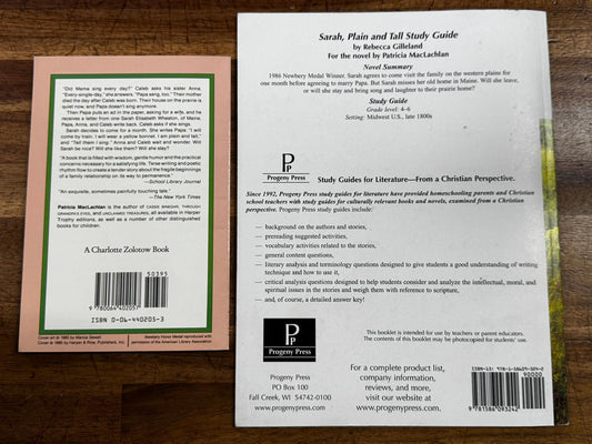 Sarah, Plain and Tall by Patricia MacLachlan SET - Text & Study Guide