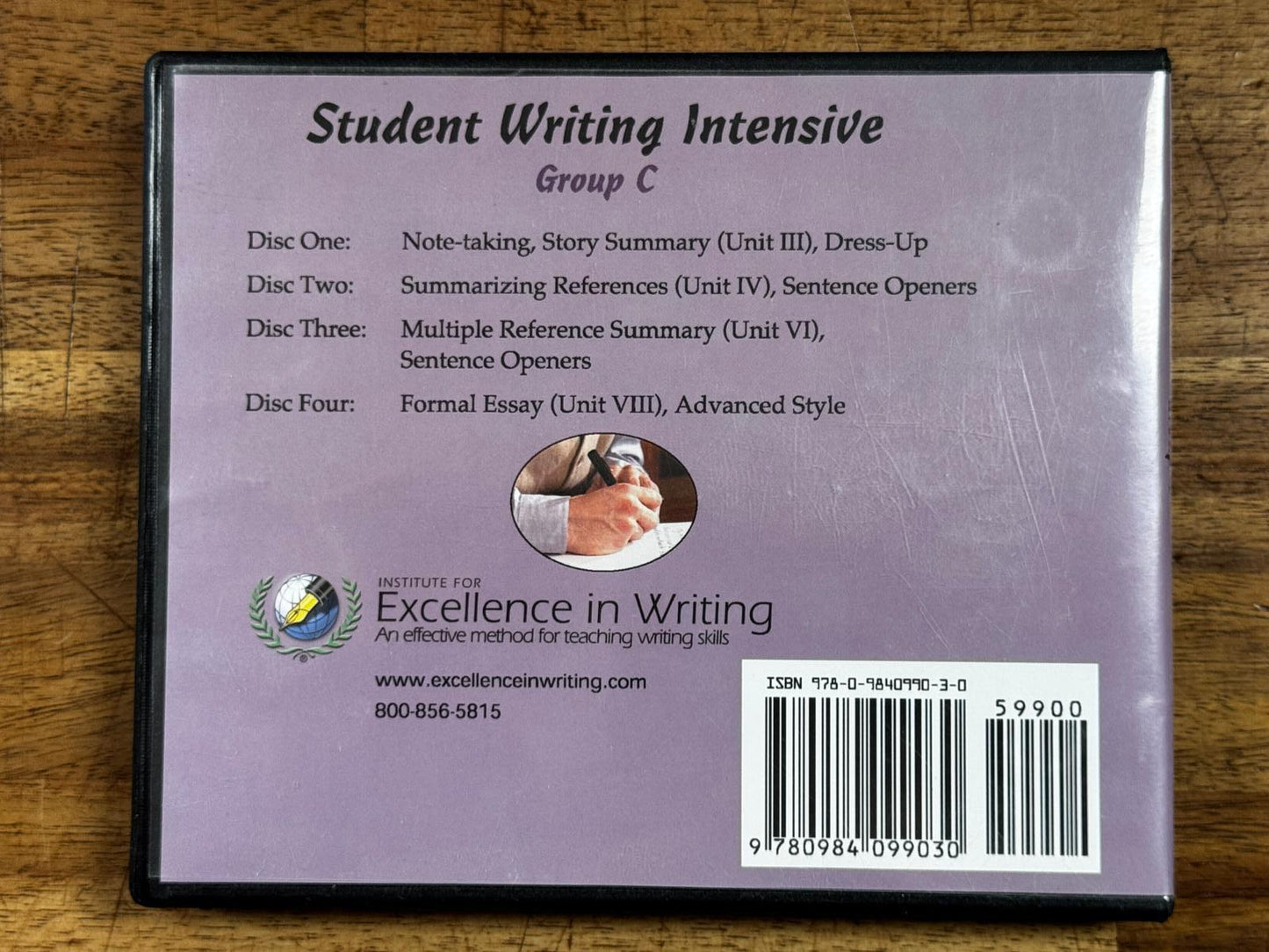 IEW Student Writing Intensive Group C DVD - Condition COMPLETE w/ Bonus DVD