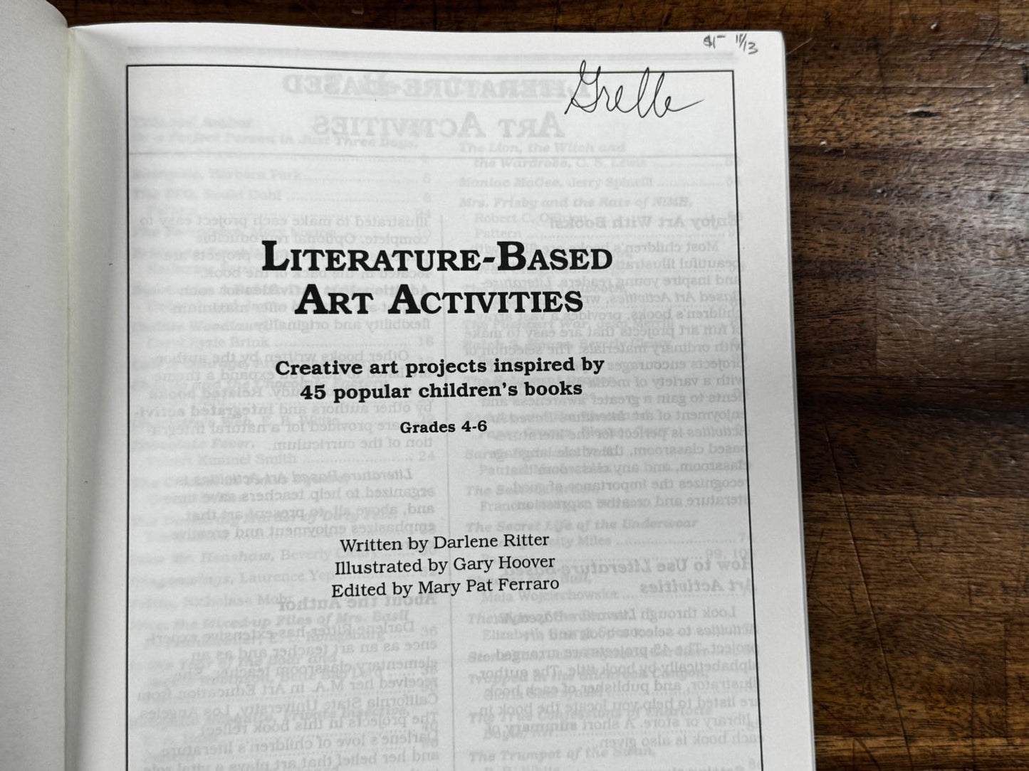 Creative Teaching Press Literature-Based Art Activities Middle Grade