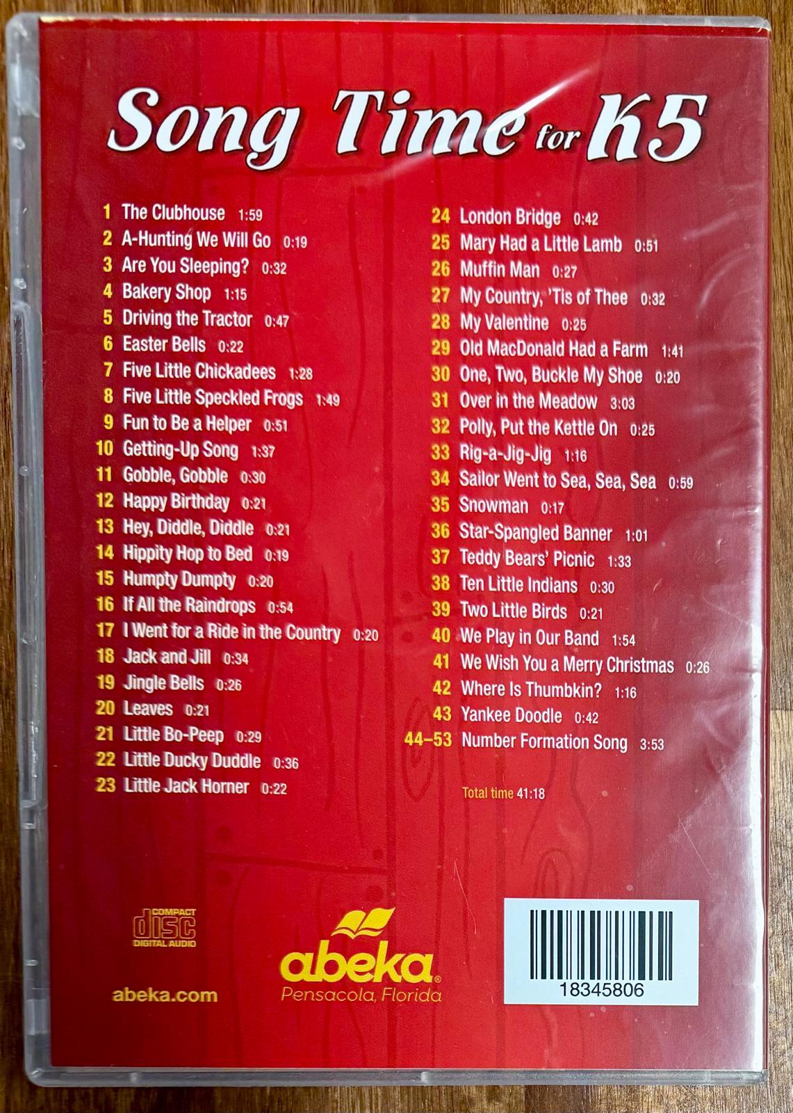 Abeka Song Time For K5 CD