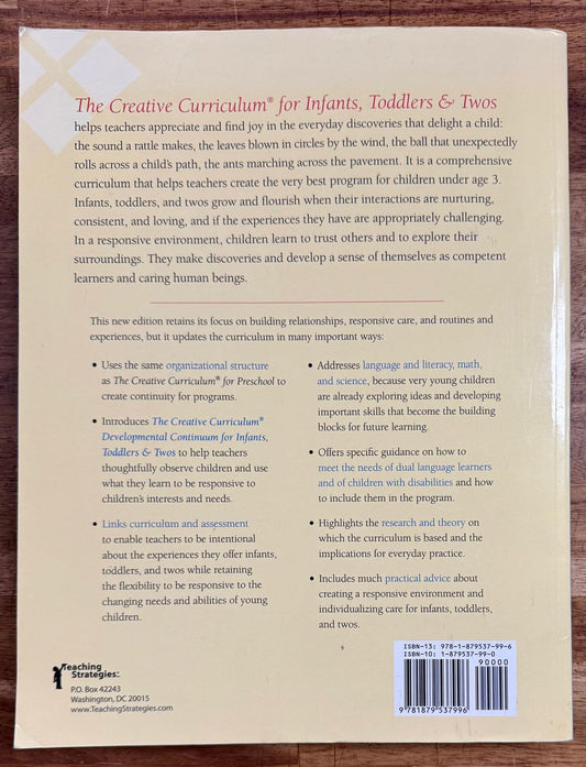 The Creative Curriculum for Infants, Toddlers, and Twos 2nd edition