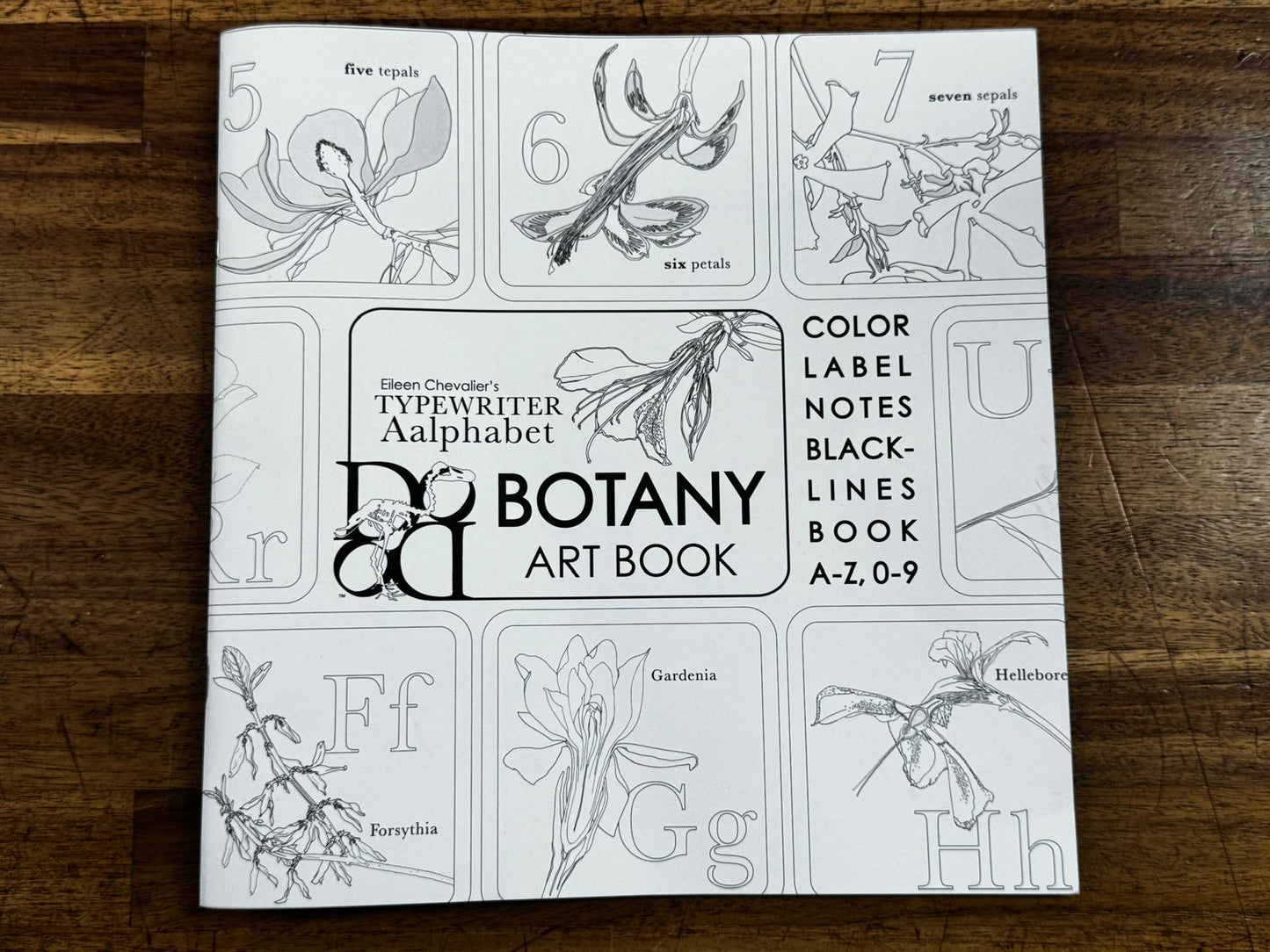 Typewriter Aalphabet Botany Art Book by Eileen Chevalier