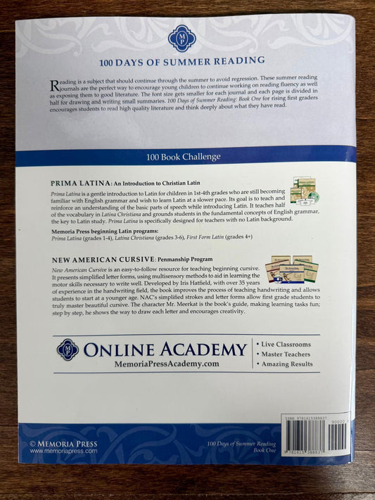 Memoria Press 100 Days of Summer Reading: Book One