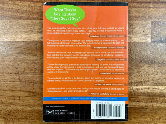 They Say I Say Second Edition by Gerald Graff and Cathy Birkenstein Book