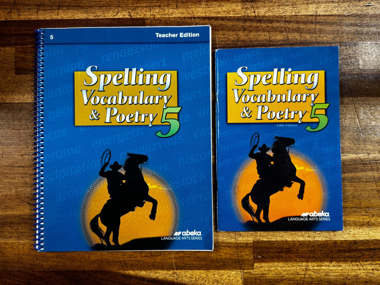 Abeka Spelling Vocabulary Poetry 5 fifth Ed Worktext & TE