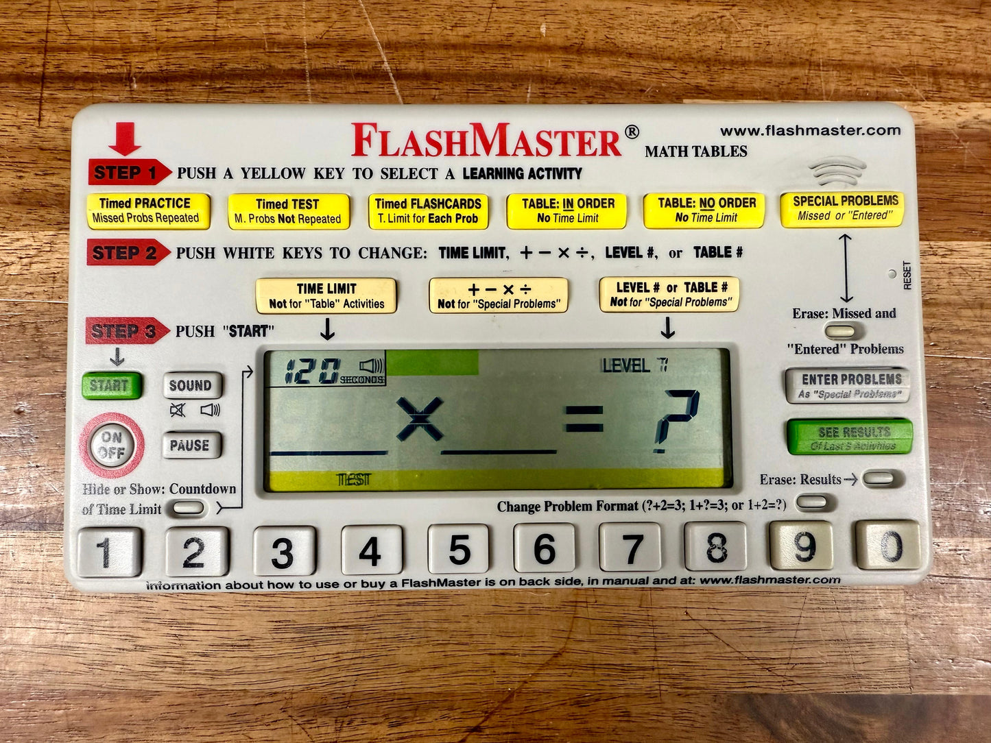 FlashMaster Math Tables MT1A – Electronic Learning Tool (Tested, Works)
