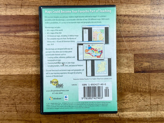 WonderMaps CD-ROM – PC/Mac Homeschool Atlas by Bright Ideas Press