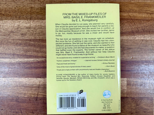 From the Mixed-Up Files of Mrs. Basil E. Frankweiler – E.L. Konigsburg