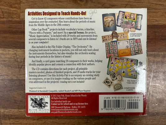 Hands-On History Activity-Paks: Composers – Homeschool in the Woods, Amy Pak