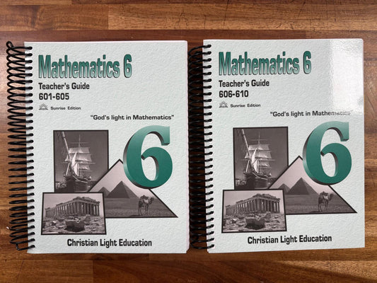 CLE Math 6 Teacher’s Guide 601–610 (Two-Book Set)
