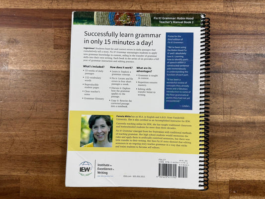IEW Fix It! Grammar: Robin Hood – Book 2 (3rd Edition Teacher’s Manual)