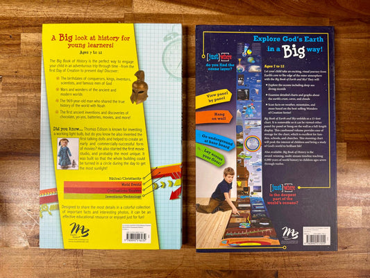 MB Big Book of Earth & Sky, Big Book of History Lot - Very Good