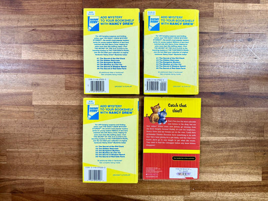 Nancy Drew Lot of 4: 3 Mystery Stories Books + 1 Clue Crew