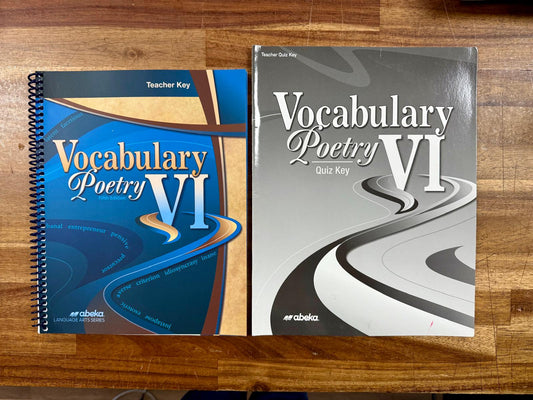 Abeka Vocabulary Poetry VI 5th Ed Key Set