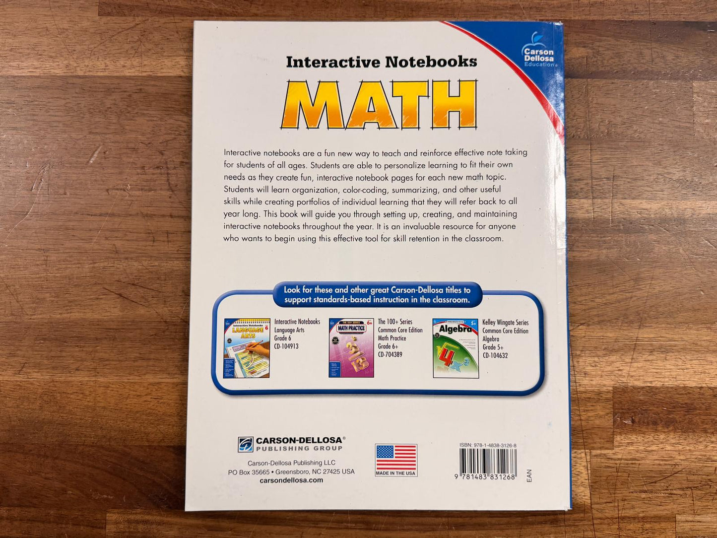 Carson Dellosa Interactive Notebooks Math Grade 6