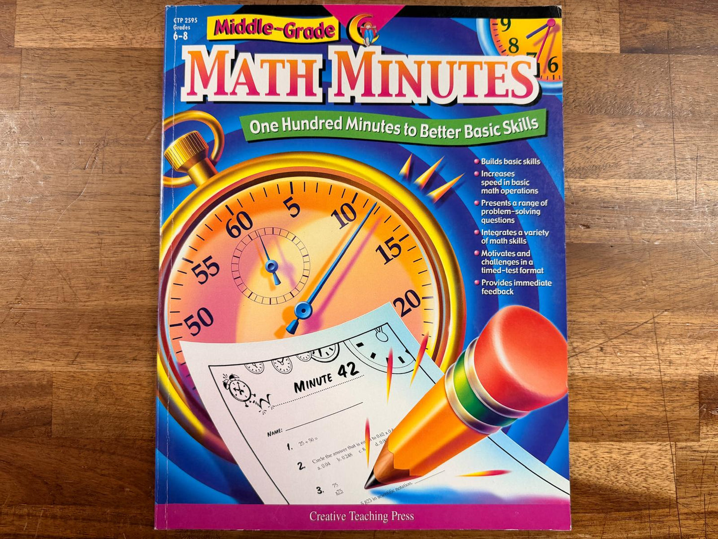 CTP Math Minutes Middle Grade - One Hundred Minutes to Better Basic Skills