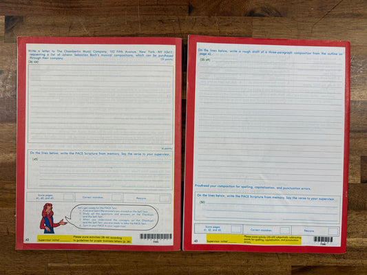 ACE School of Tomorrow English 1095-1096 PACEs (Good)